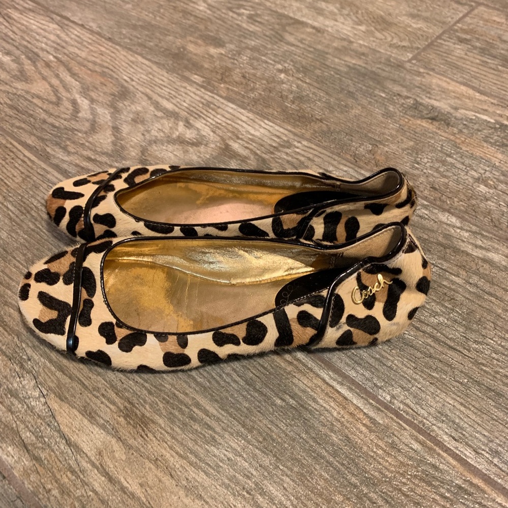 Coach Leopard Flats